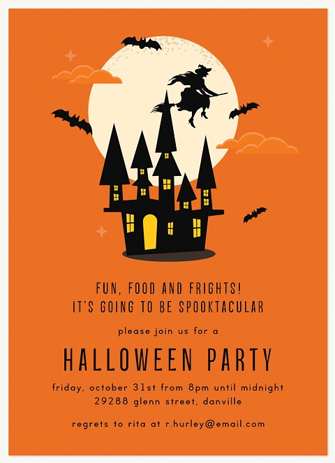Witchy House Halloween Party Invitations