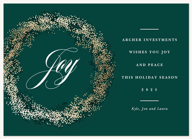 Sparkling Wreath Business Holiday Cards