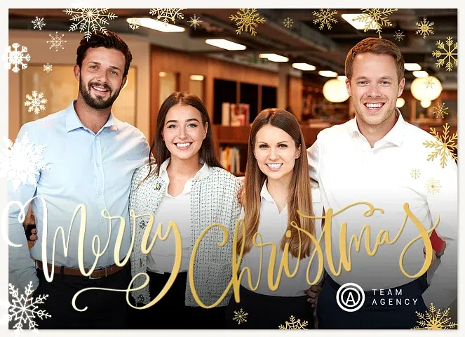 Gilded Snow Business Holiday Cards