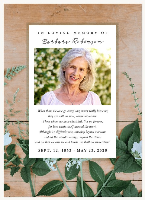 Garden Greenery Memorial & Sympathy Cards