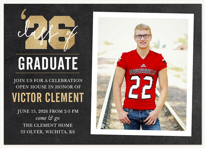 Bold Chalkboard Graduation Invitations