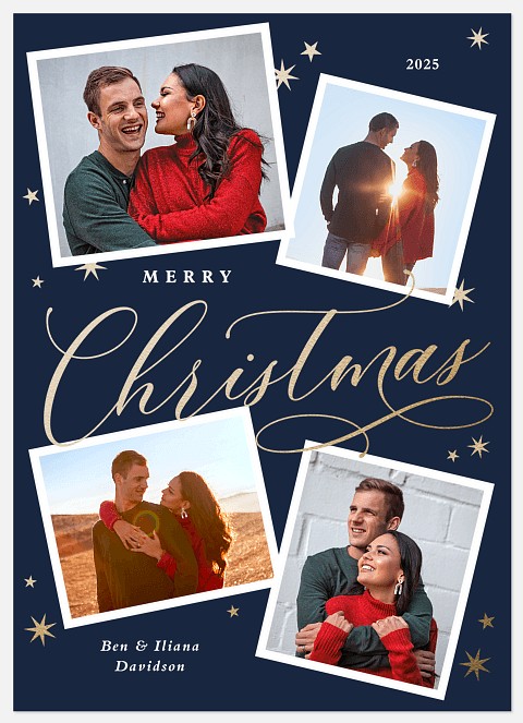 Twinkling Starlight Holiday Photo Cards