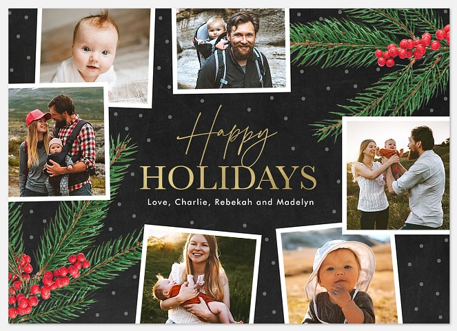 Dots & Holly Holiday Photo Cards