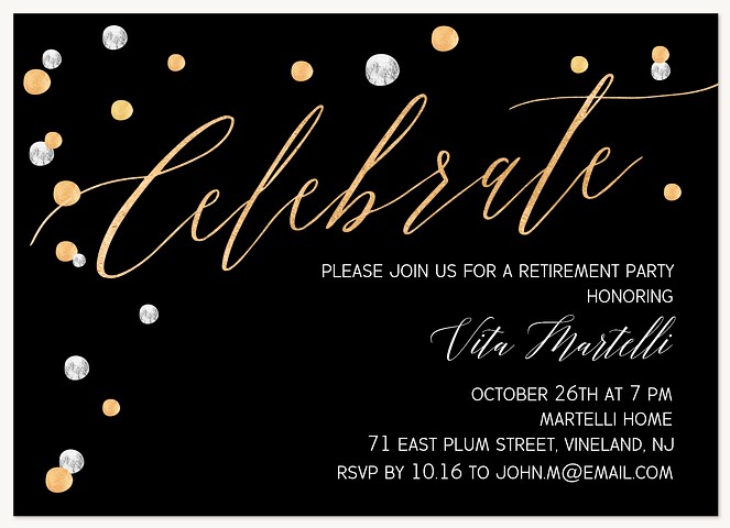 Gold & Silver Party Invitations