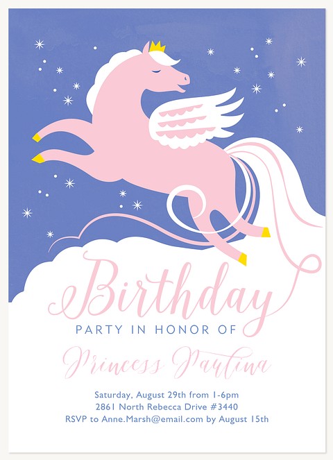 Pegasus Kids Birthday Invitations
