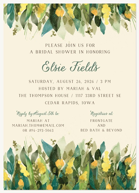 Fresh Meadow Bridal Shower Invitations