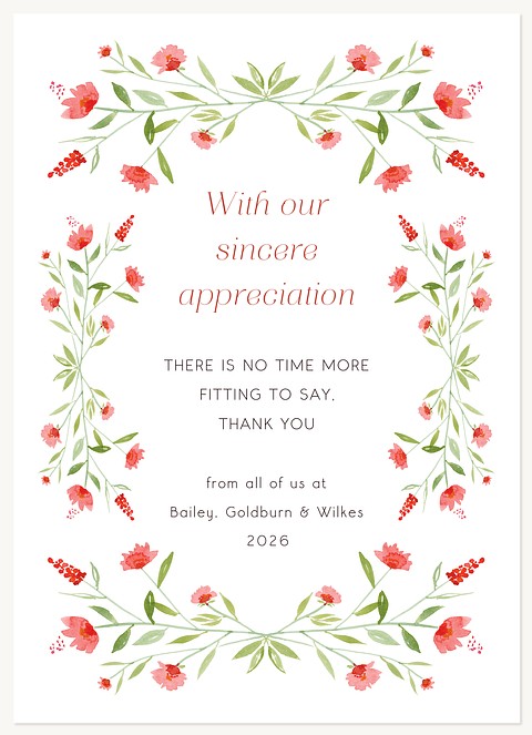 Floral Garden Business Thank You Cards