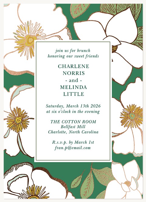 Magnolia Garden Party Invitations