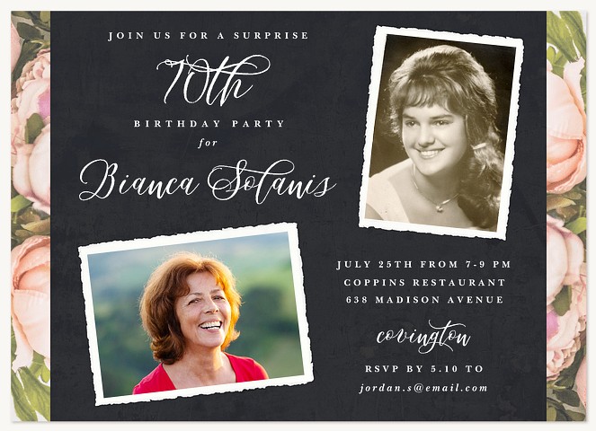 Milestone Blooms Adult Birthday Party Invitations