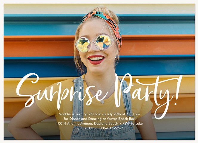 Whimsical Surprise Adult Birthday Party Invitations