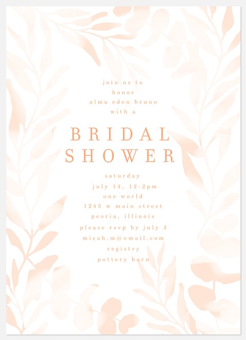 Sweet Foliage Bridal Shower Invitations