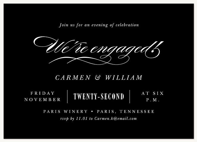 Ultra Traditional Engagement Party Invitations