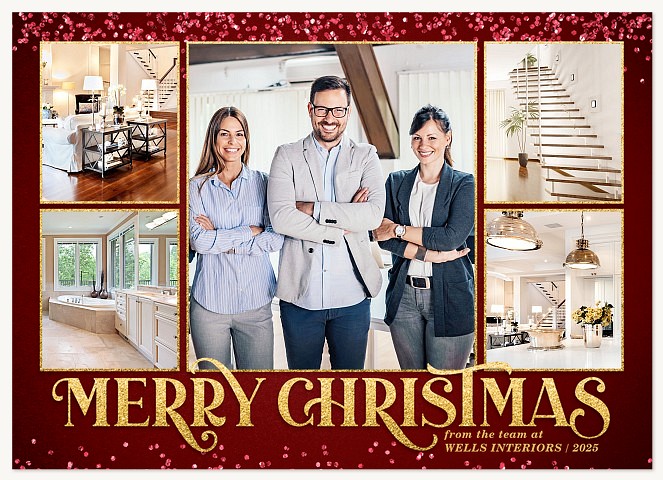 Glitter Traditions Business Holiday Cards