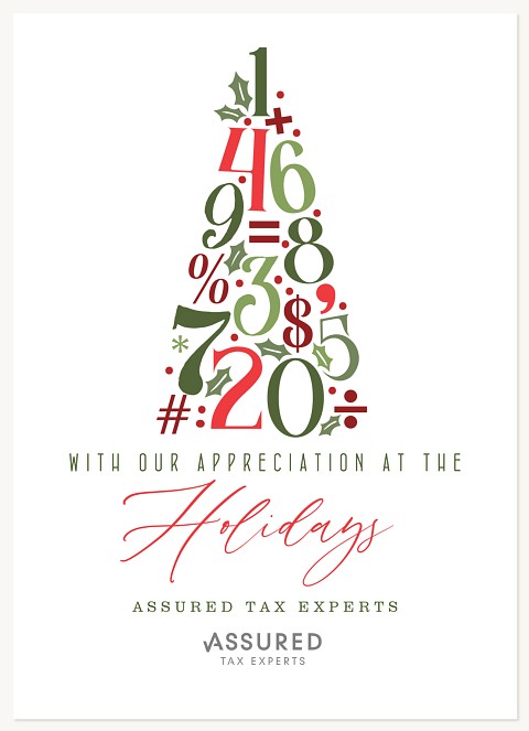 Numbers Tree Business Holiday Cards