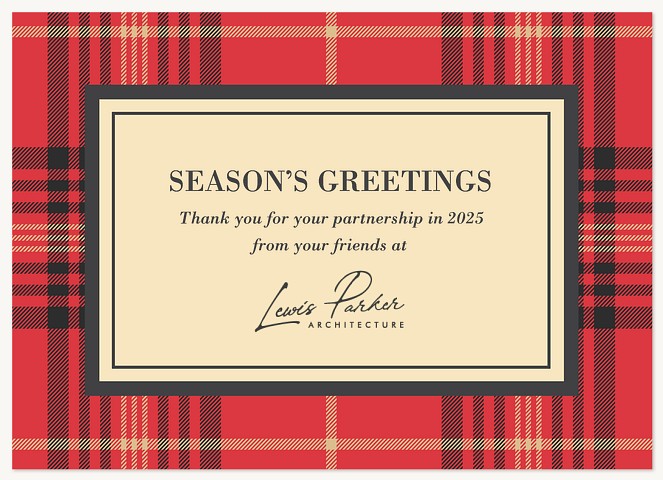 Flannel Border Business Holiday Cards