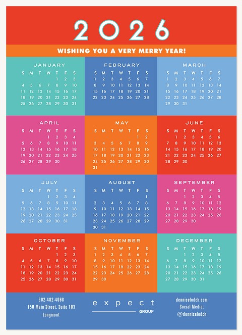 Bright Blocks Business Holiday Cards