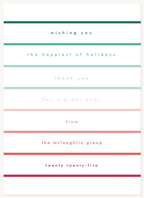 Ombre Stripe Business Holiday Cards