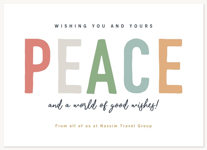 Colorful Peace Business Holiday Cards