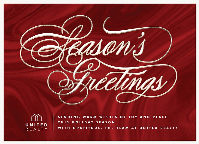 Glam Calligraphy Business Holiday Cards