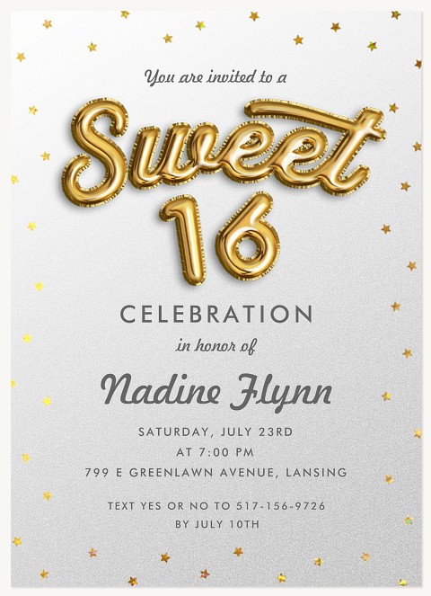 Sweet Balloon Teen Birthday Invitations