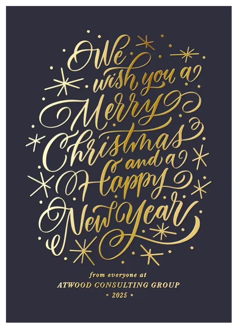 Classic Calligraphy Business Holiday Cards