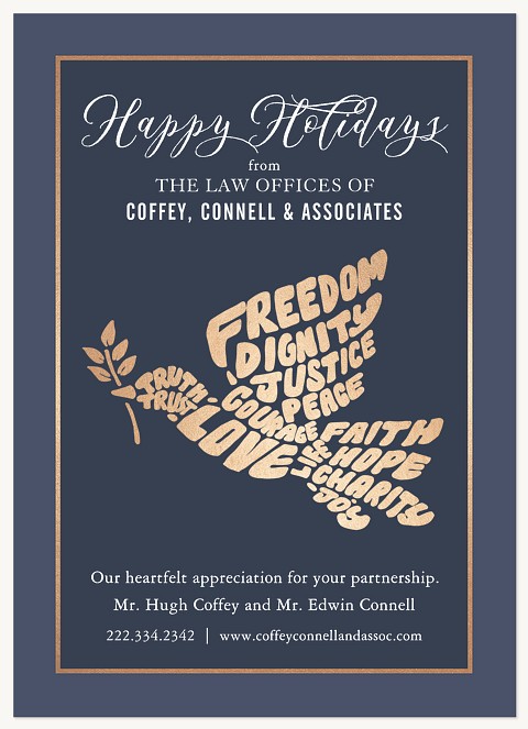 Freedom & Justice Business Holiday Cards