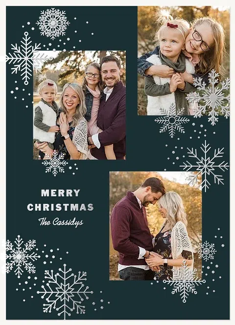 Snowflake Cascade Photo Holiday Cards