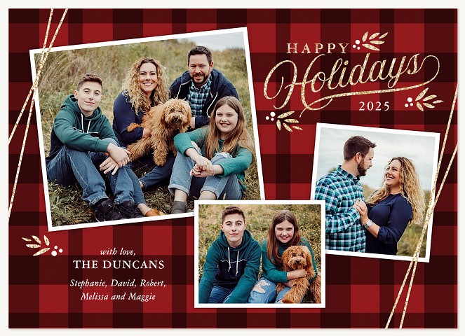 Flannel Pinboard Photo Holiday Cards