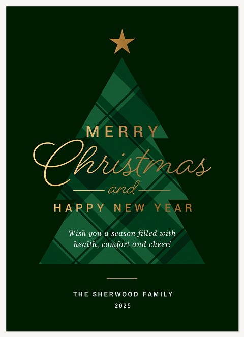  Plaid Tree Christmas Cards