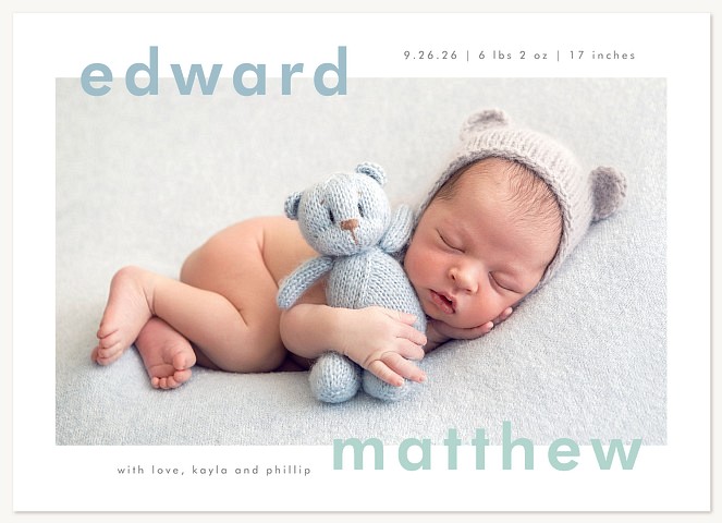 Modern Frame Baby Announcements