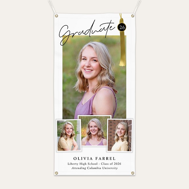 Festive Tassel Graduation Banner Custom Banners