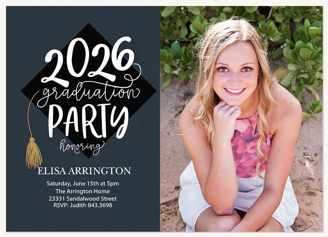 Side Cap Graduation Invitations