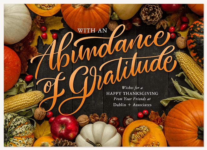 Abundance of Gratitude Business Holiday Cards