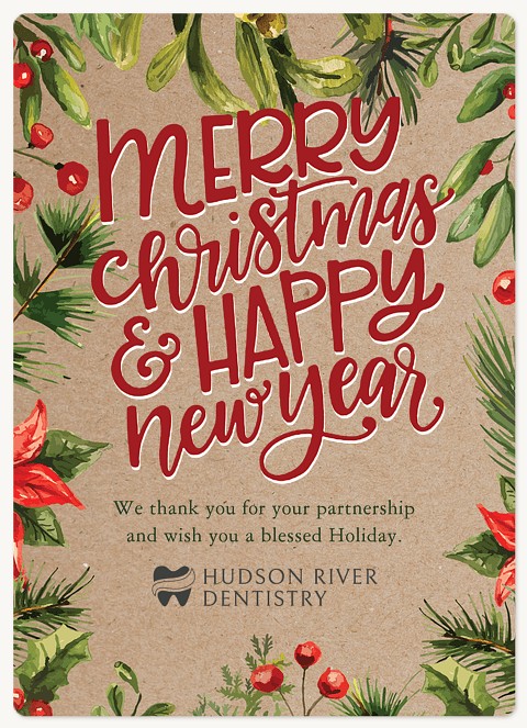 Festive Floral Holiday & Christmas Magnet Cards