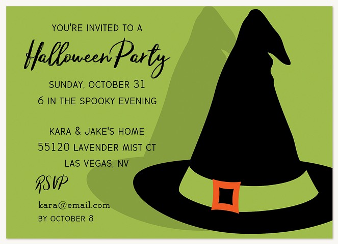 Wicked Party Hat Halloween Party Invitations