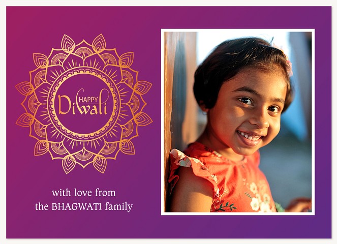 Golden Greeting Diwali Holiday Cards