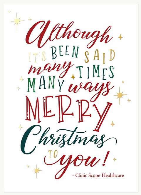 Joyful Typography Business Holiday Cards