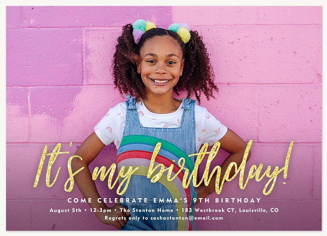 Birthday Glitter Kids Birthday Invitations