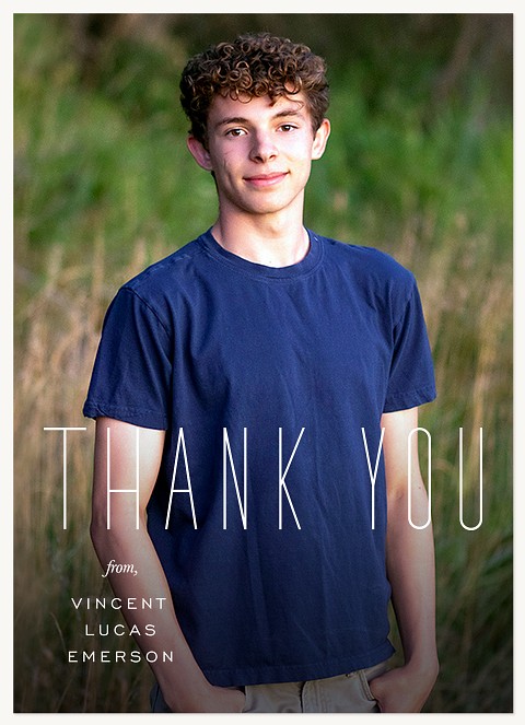 Modern Center Thank You Cards 