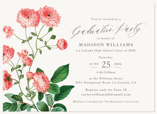 Vintage Florals Graduation Cards