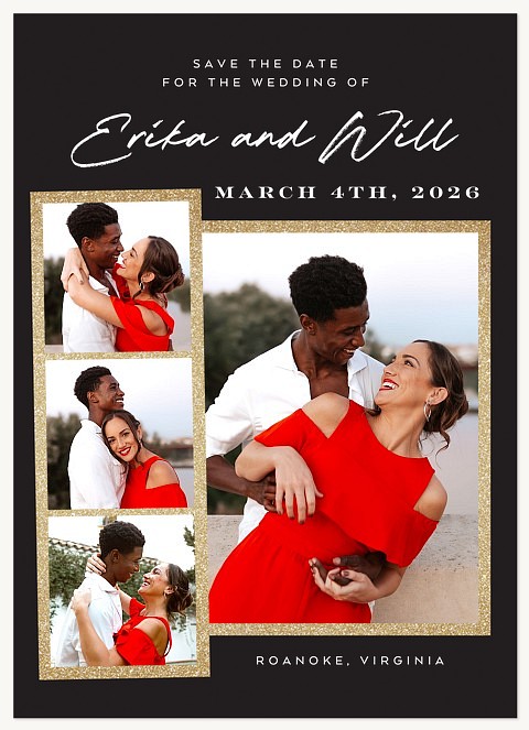 Glamorous Photo Strip Save the Date Cards