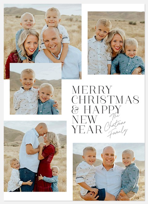 Minimal Collage Holiday Photo Cards