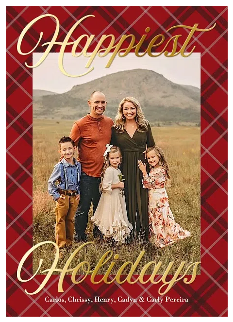 Classic Plaid Personalized Holiday Cards
