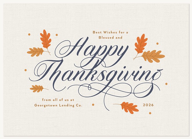 Thanksgiving Wish Business Holiday Cards