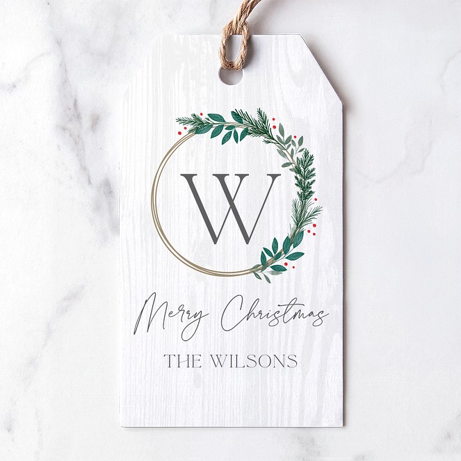 Hoop Wreath Custom Gift Tags