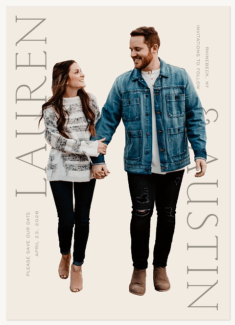 Vertical Names Save the Date Cards