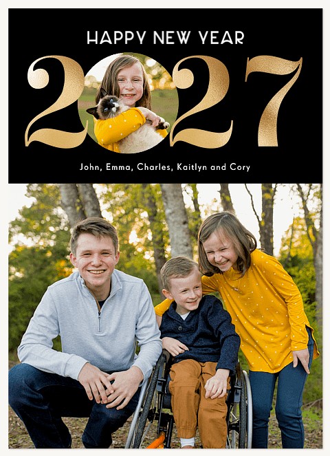 Stylish Year Personalized Holiday Cards