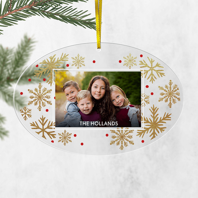 Snowflake Flurries Personalized Ornaments