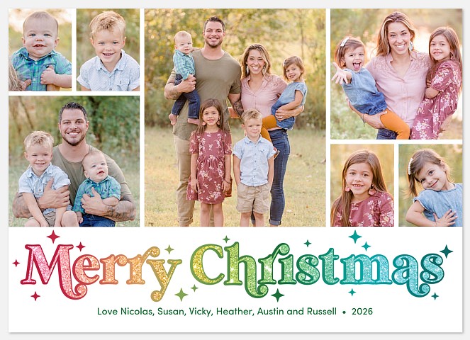 Festive Color Holiday Photo Cards