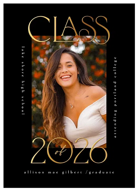 Classy Portrait Graduation Cards